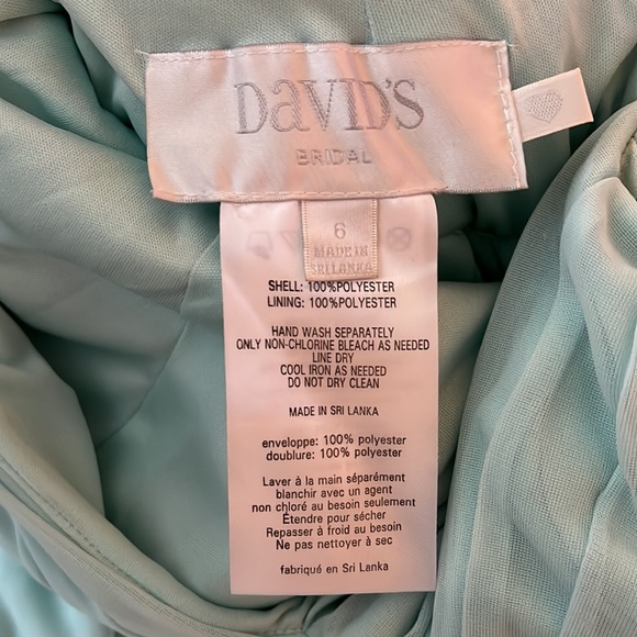 David’s Bridal Mesh Long Bridesmaid Dress With Crisscross Back - Picture 3 of 4